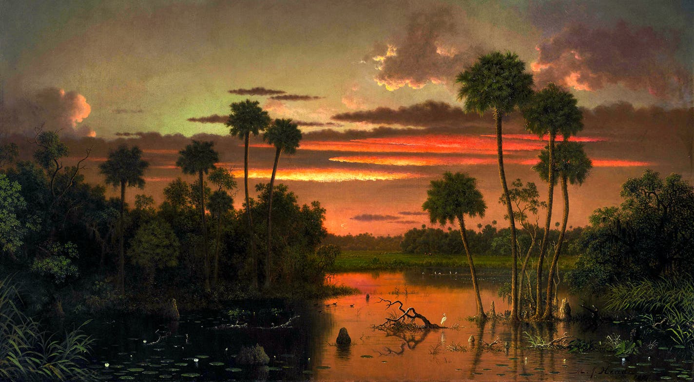 A record-setting $5.9 million painting bought at Sotheby&#xcc;s NY Wednesday by founders of the Minnesota Marine Art Museum in Winona. They bought &#xcf;The Great Florida Sunset,&#xd3; by Martin Johnson Heade shoewn here (. It is a companion piece to &#xcf;View from Fern-Tree Walk, Jamaica,&#xd3; which the collectors bought in 2013 and have loaned to the museum. ) ] Images courtesy of Sotheby&#xcc;s New York. ORG XMIT: MIN1511191419160987