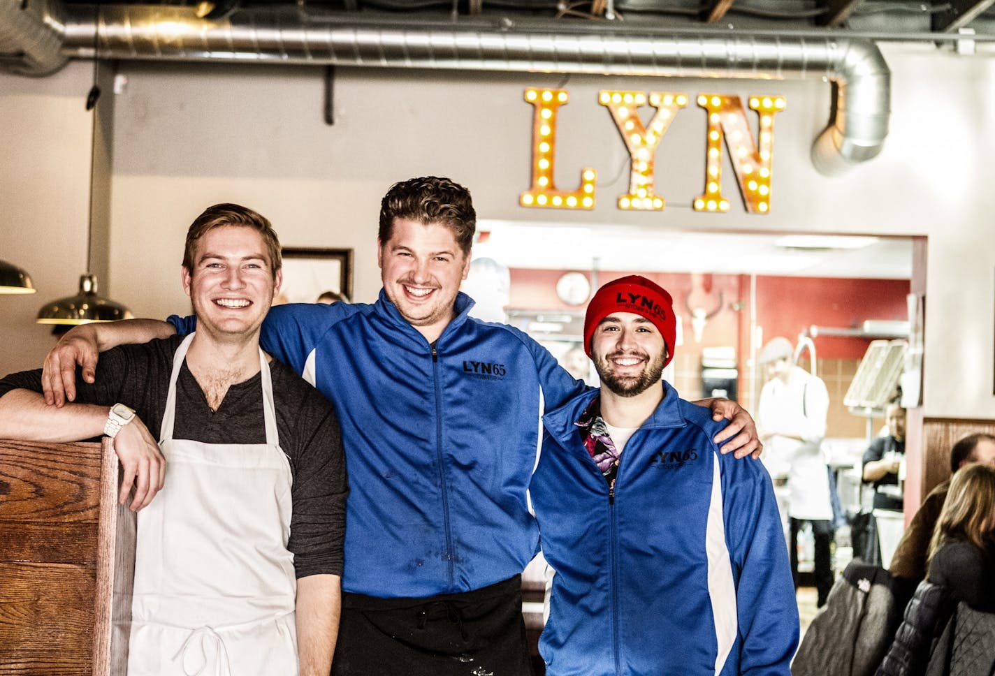 Left to right, cooks Ben Rients, Jason Sawicki, and Tye Sullivan at Lyn 65 in Richfield.