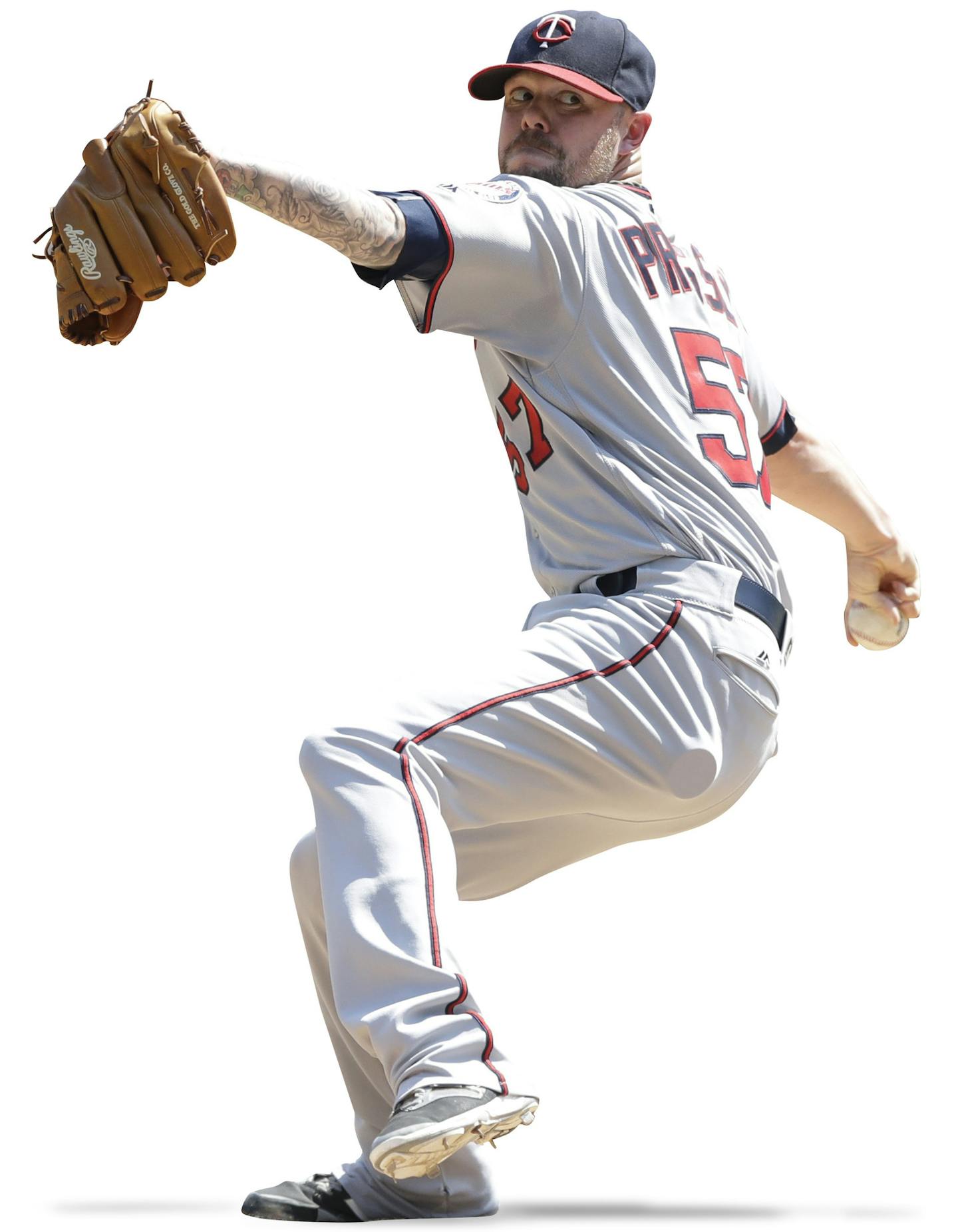 Minnesota Twins relief pitcher Ryan Pressly throws during the eighth inning of a baseball game against the Detroit Tigers, Wednesday, July 20, 2016 in Detroit. (AP Photo/Carlos Osorio) ORG XMIT: MIN2016082318522053