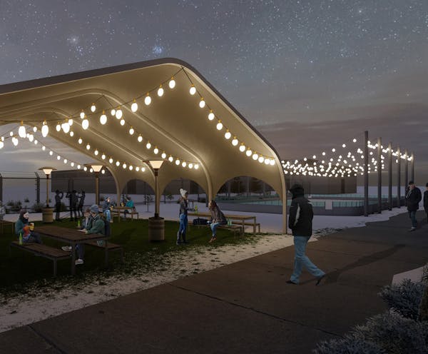 A rendering of what Forgotten Star brewery's outdoor area will look.