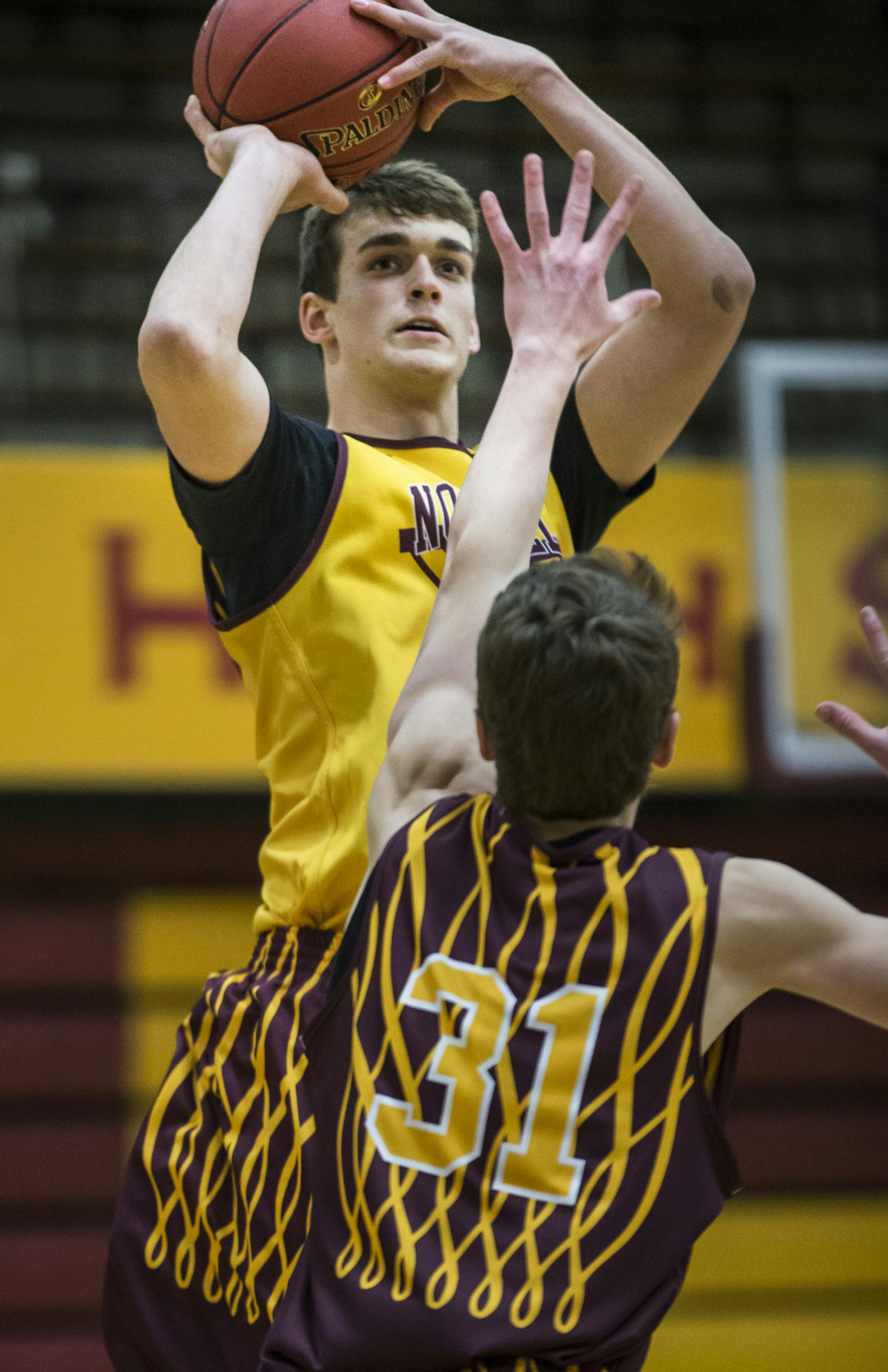 Luke Harris during Northfield's boys' basketball team practice in Northfield, Minn., on Friday, November 21, 2014. ] RENEE JONES SCHNEIDER • reneejones@startribune.com