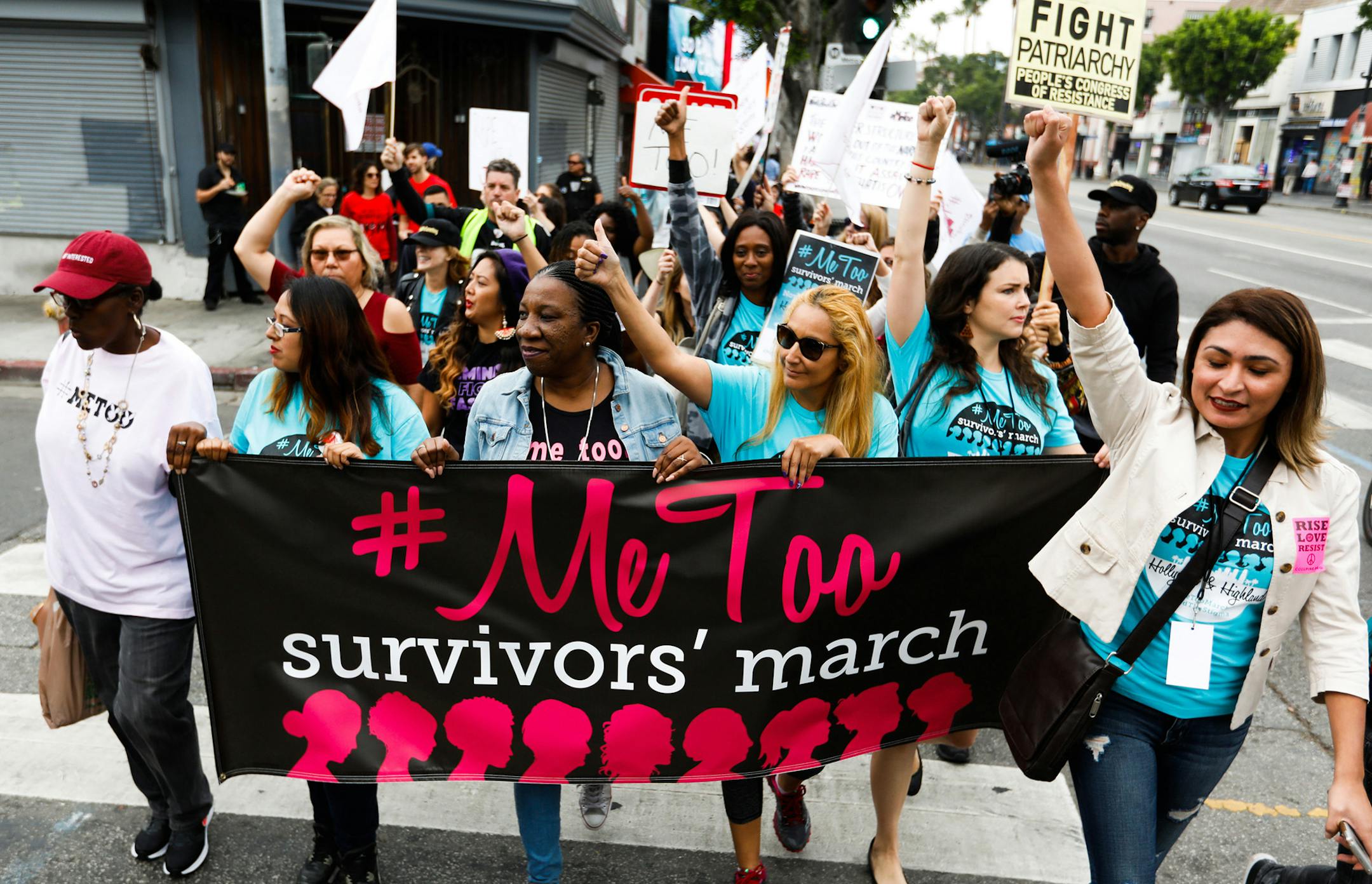Sexual assault survivors along with their supporters at the #MeToo Survivors March against sexual abuse Sunday, Nov. 12, 2017 in Los Angeles, Calif. Fueled by accusations against titans of Hollywood, industry and politics, the #MeToo movement will prompt state lawmakers across the country this year to consider bills that could fundamentally change the culture of dating and sex. (Gary Coronado/Los Angeles Times/TNS) ORG XMIT: 1221880