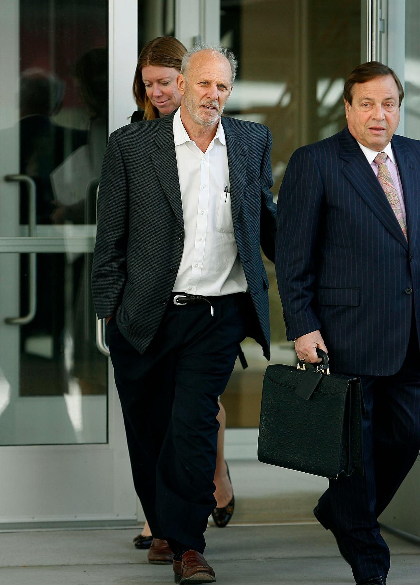 Robert White and his defense attorney Joe Friedberg left the U.S. District Courthouse in St. Paul.