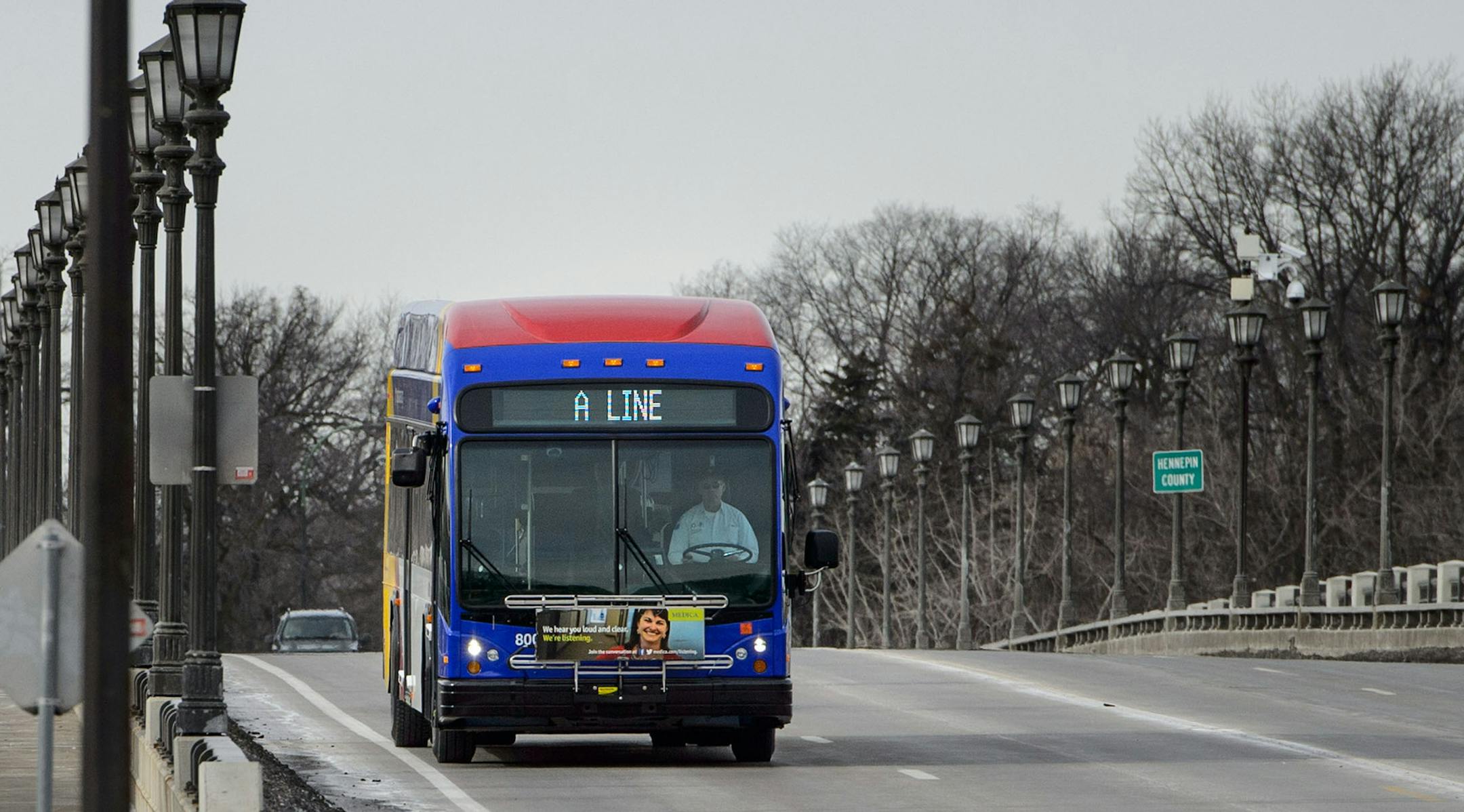 A new A Line bus on Ford Parkway. ] GLEN STUBBE * gstubbe@startribune.com Wednesday, February 10, 2016 We get a tour of the new Arterial Bus-Rapid Transit system on Snelling Ave., which will connect the 46th Blue Line light-rail station to Rosedale later this spring.Though a dozen BRT lines are planned for the Twin Cities, only one has opened so far -- the Red Line, which connects the Mall of America to Apple Valley (and with mixed results). Purists say the Snelling Ave. line is not a true BRT b