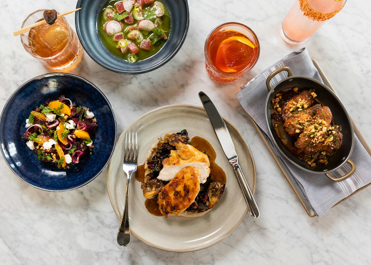 A selection of dishes from the new Breva, opening in the Hotel Ivy in downtown Minneapolis Oct. 23.