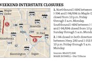 Weekend interstate closures