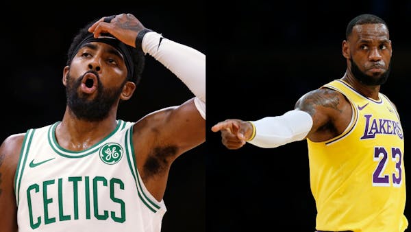 The Celtics, with the return of starters Kyrie Irving (left) and Gordon Hayward, could rule the Eastern Conference. In the West, LeBron James (right) 