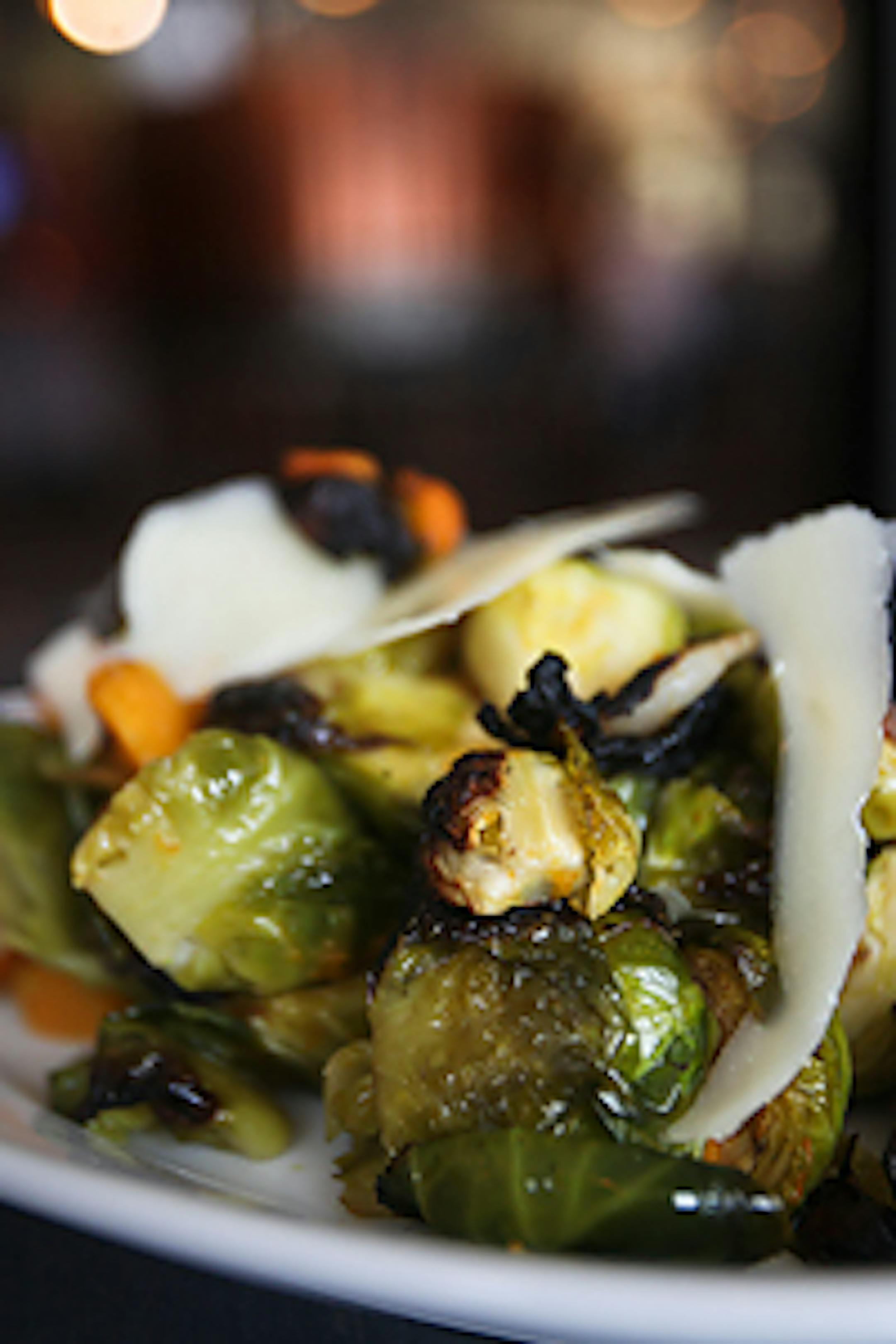 Roasted brussels sprouts with butternut squash and pearl onions