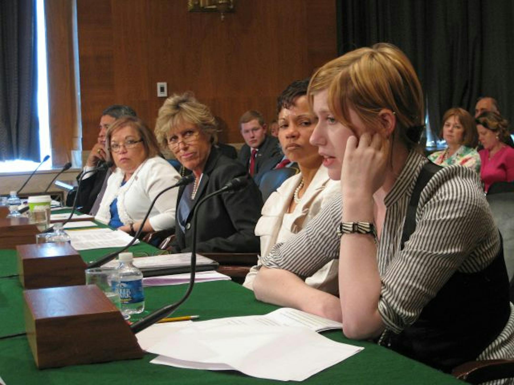 Kayla VanDyke urged senators Thursday to provide more guidance and resources to foster children who want to stay in their current schools. Sen. Al Franken said of the 18-year-old Eagan student's story: "I personally was very moved."