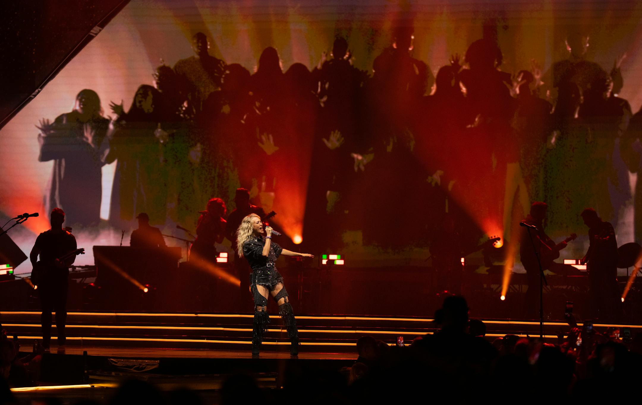 Carrie Underwood performing Tuesday, Oct. 25, 2022 at Target Center in Minneapolis while on her Denim & Rhinestones tour.