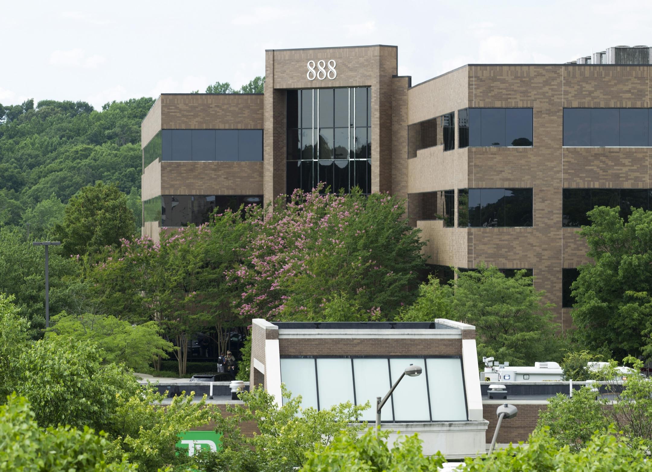 The 888 Bestgate Road building is seen after police received reports of multiple people being shot at The Capital Gazette newspaper in Annapolis, Md., Thursday, June 28, 2018.