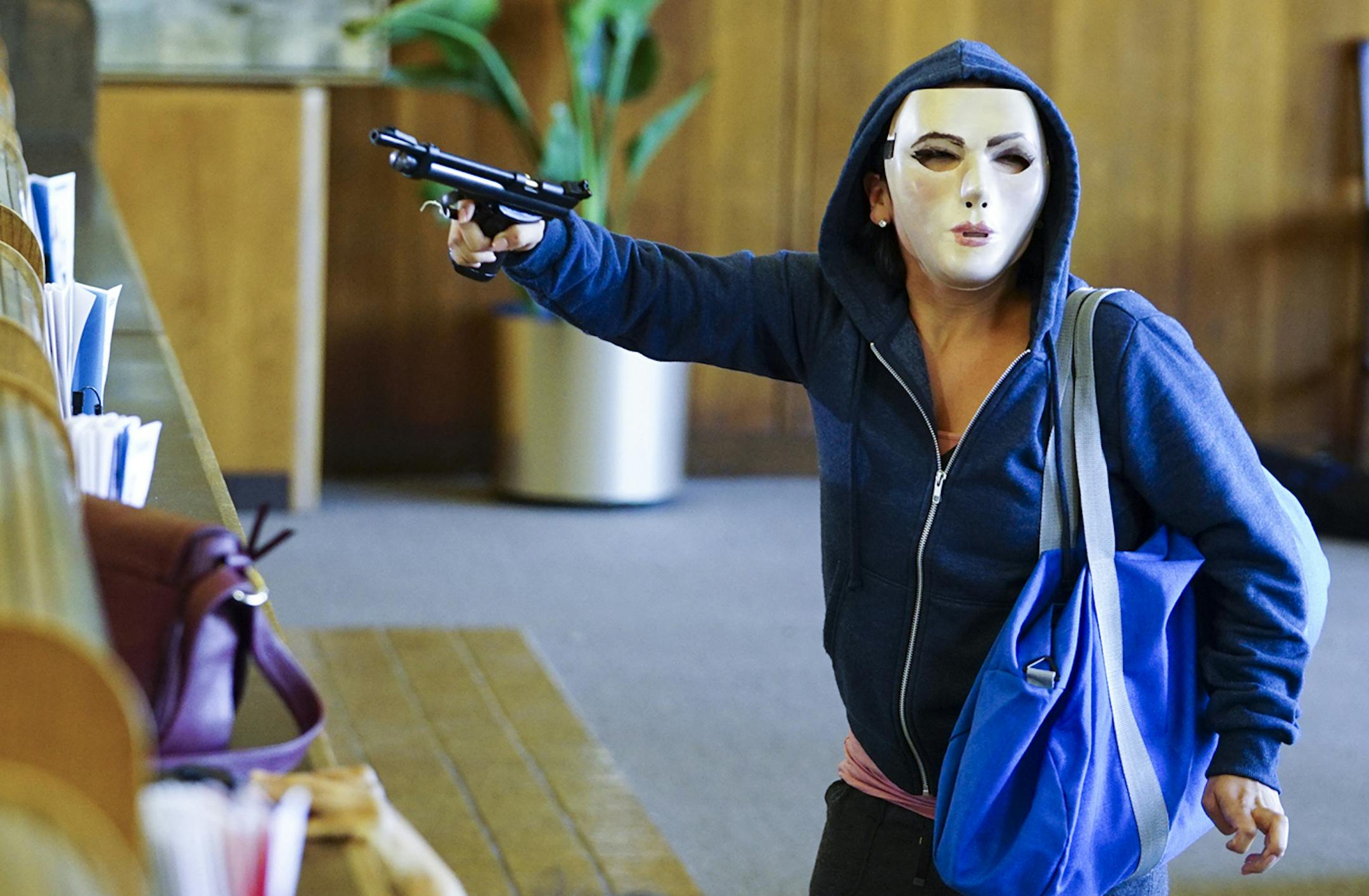 Photo: Sonja Flemming/CBS
When a soccer mom finds herself in need of funds, she robs a bank in the series premiere of "Pink Collar Crimes," a new true-crime series inspired by a growing crime wave in the country: felonious females.