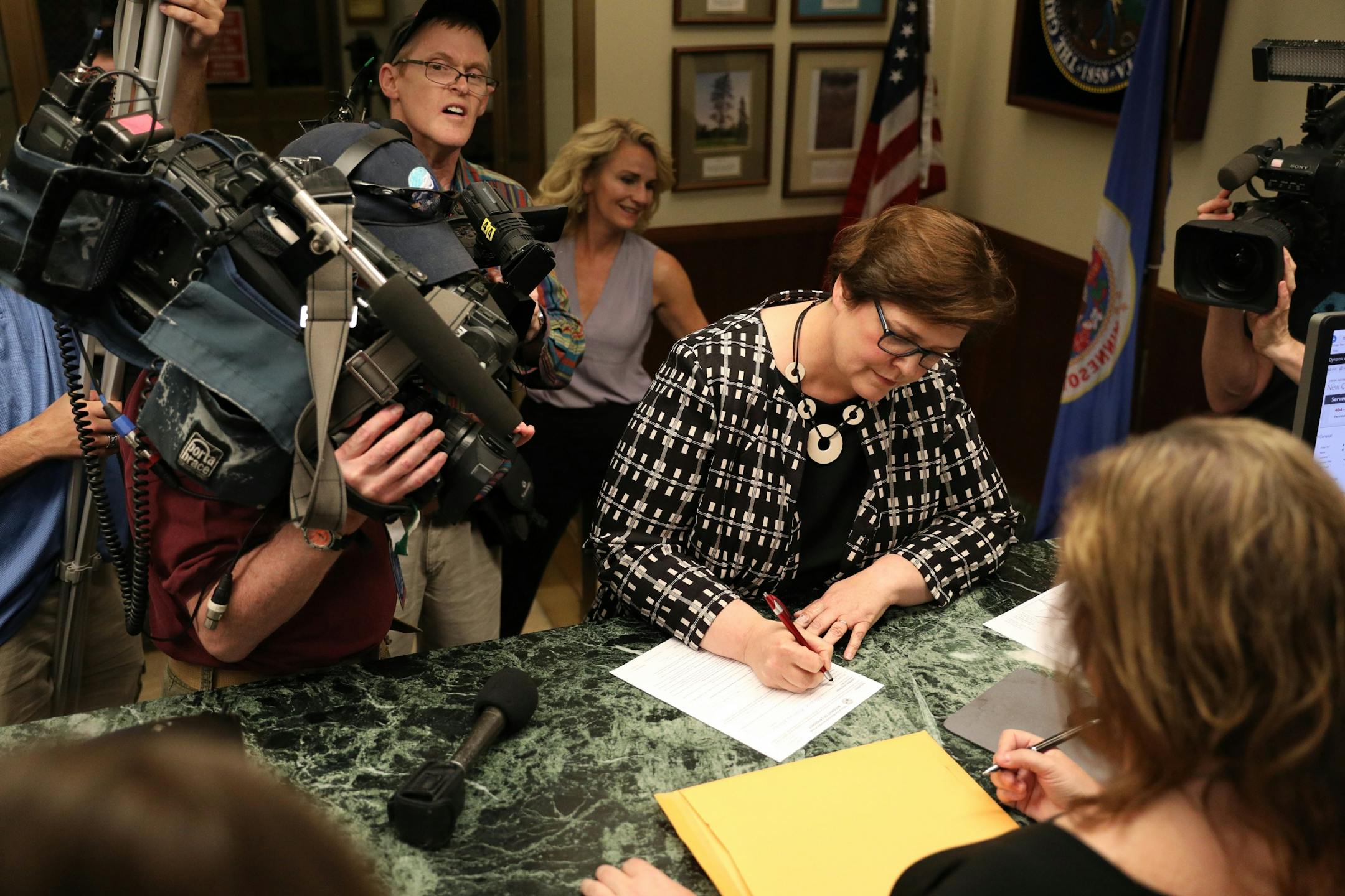 Former House Speaker Margaret Anderson Kelliher filed to run for Keith Ellison's congressional seat.