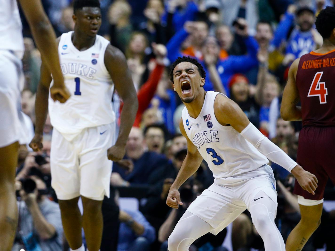 Tre Jones let out a cheer Friday, with good reason: He scored a season-high 22 points and Duke got past Virginia Tech.