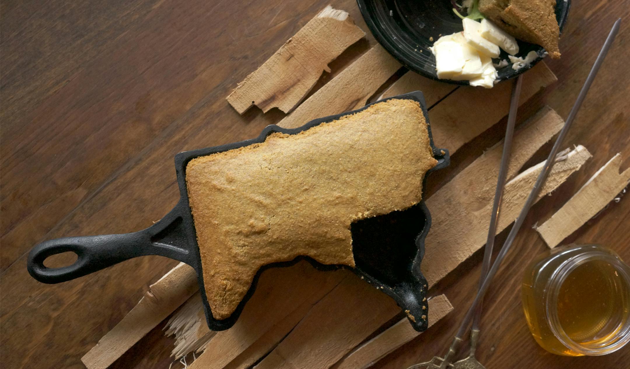 A cast iron skillet in the shape of Minnesota is one of three state skillets from the American Skillet Co. in Madison.