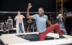 Nika Ezell Pappas (Actor 5), Lamar Jefferson (Actor 4) and Sam Bardwell (Actor 1) in the Guthrie Theater's production of "We Are Proud to Present."
cr