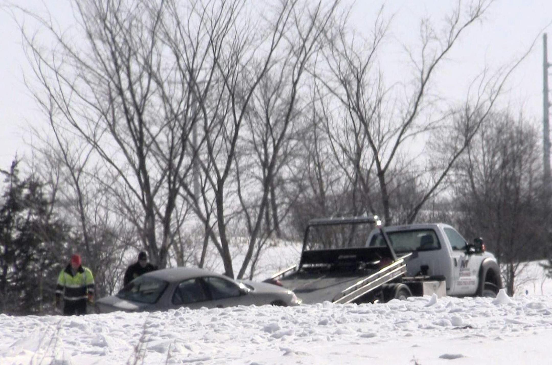This car being removed from outside 3140 50th Av. SE near Alexandria, Minn., on Feb. 25, 2014, was what drew suspicions Monday night.