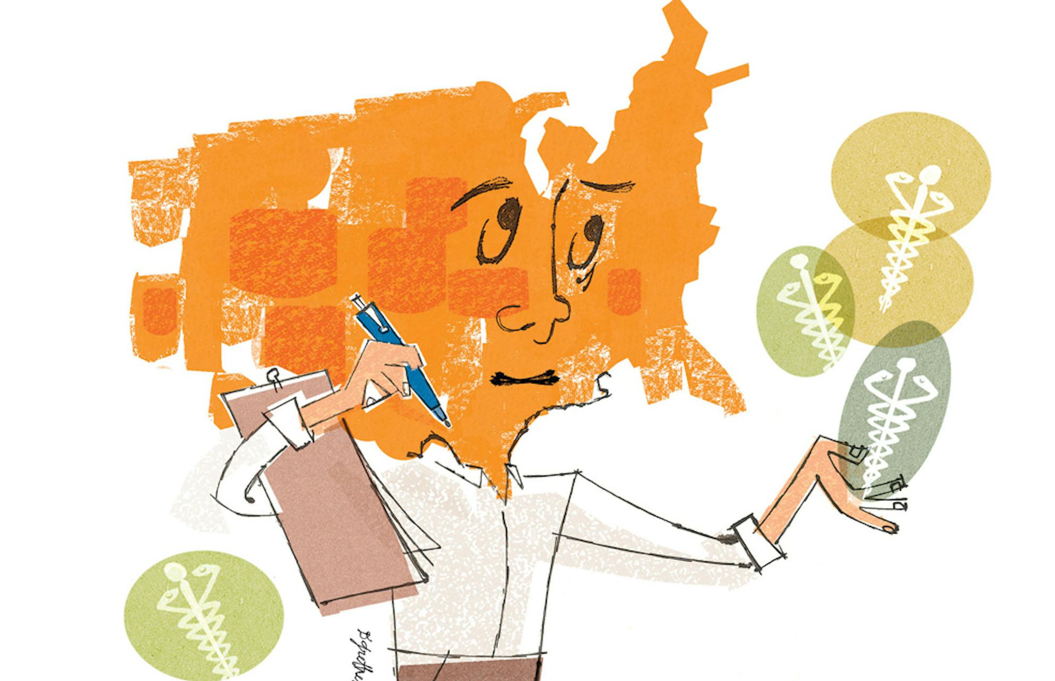 Illustration: States and health care.