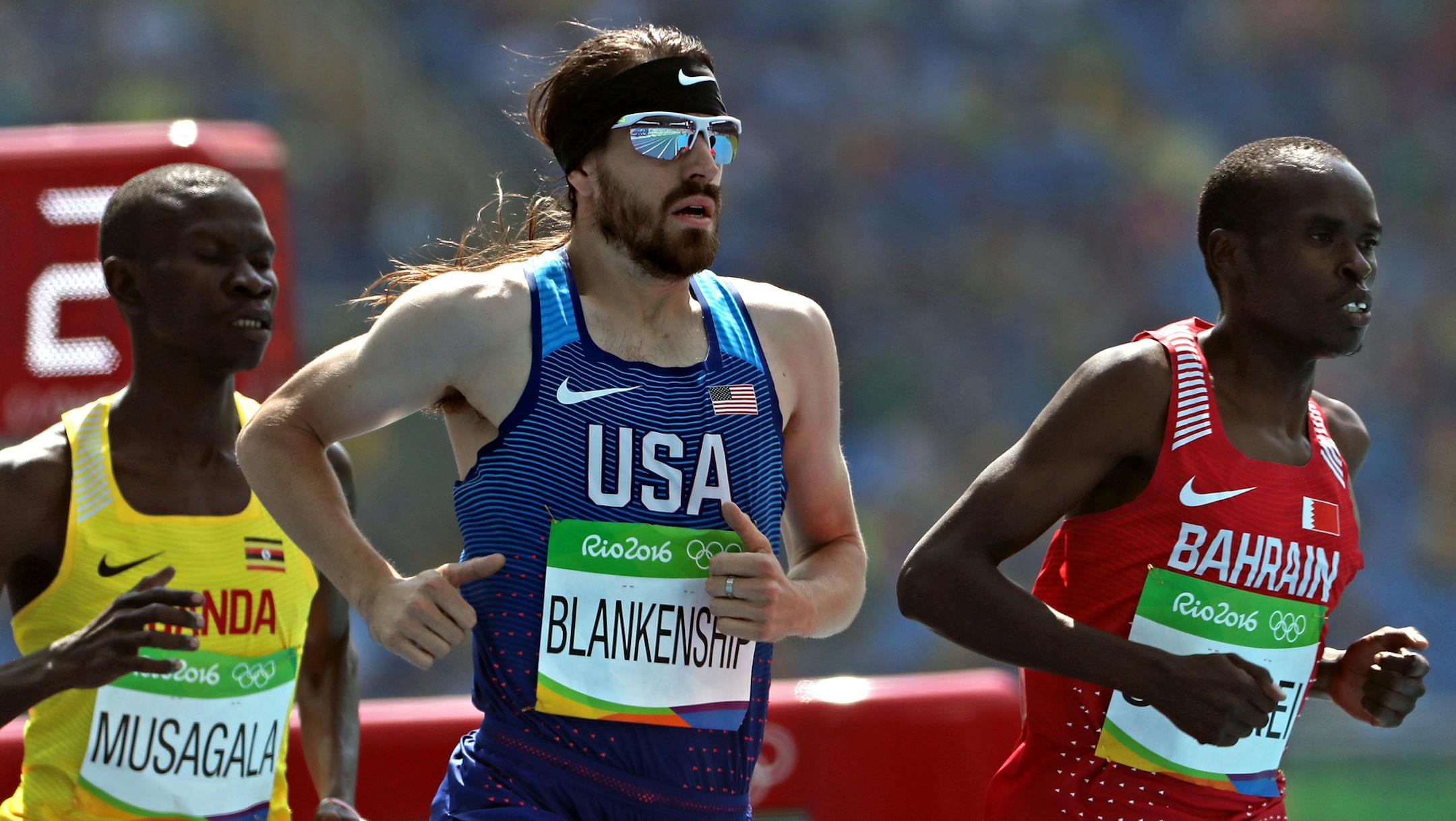 Former gopher Ben Blankenship qualified for the semifinals this morning in the 1500 meters and was looking good doing it. Sporting a Minnesota tattoo on his upper right leg. ] 2016 Summer Olympic Games - Rio Brazil brian.peterson@startribune.com Rio de Janeiro, Brazil - 08/16/2016