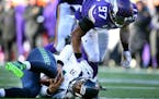 Everson Griffen sacked Seattle quarterback Russell Wilson during the 2015 playoff game that the Seahawks won 10-9.