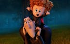 Dracula (voiced by Adam Sandler) and Jonathan (voiced by Andy Samberg) in "Hotel Transylvania 2." (Photo courtesy Sony Pictures Animation/TNS) ORG XMI