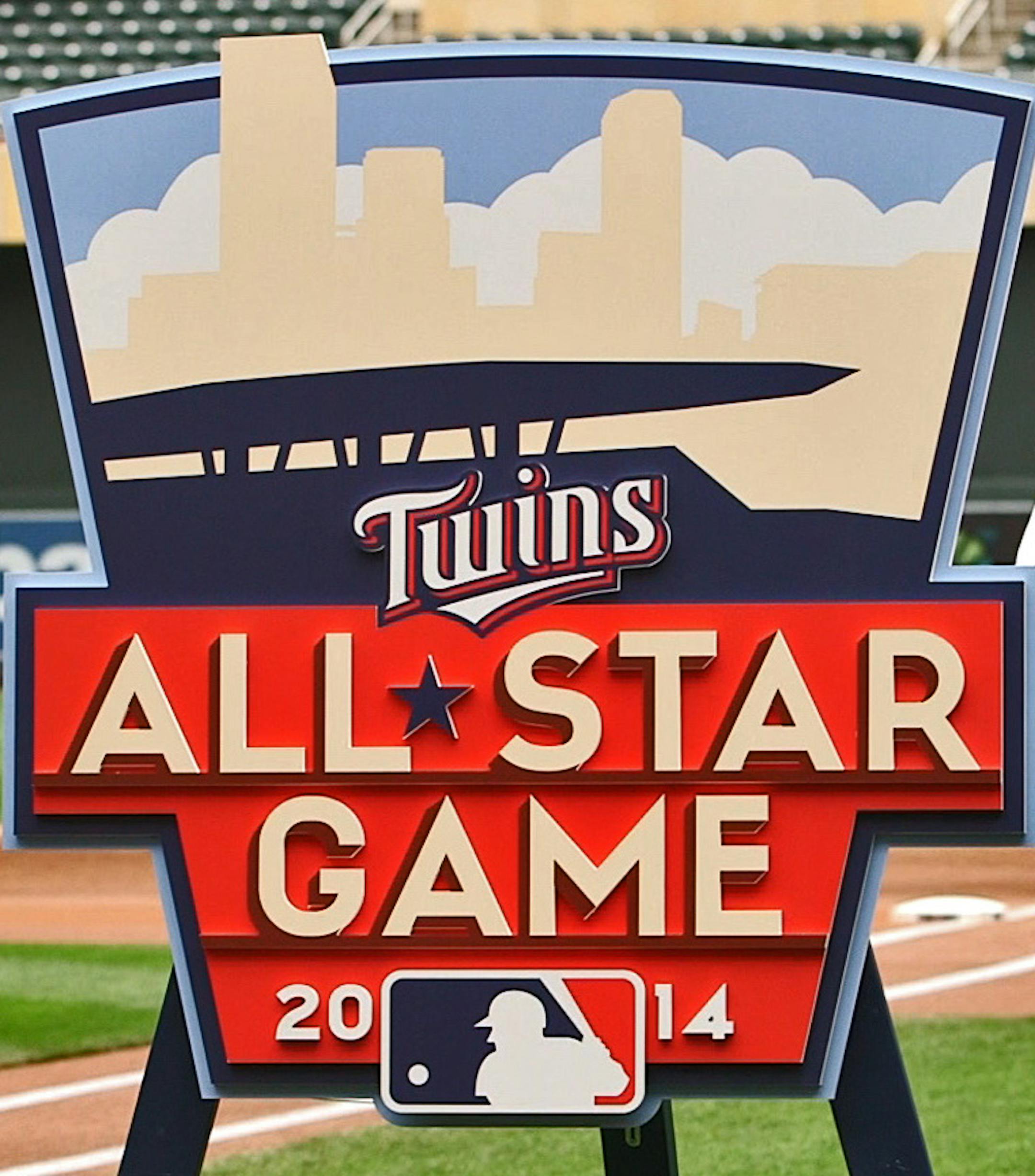 The Twins' logo for the 2014 All-Star Game, to be played at Target Field.