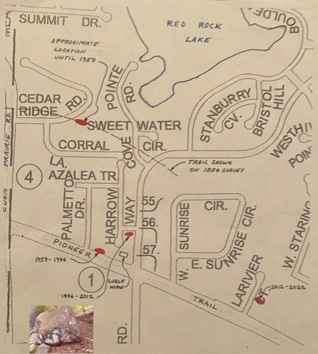 A map of the south Eden Prairie neighborhood where the Red Rock was located, going back to the 1850s.
