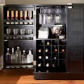 Crate & Barrel's Steamer Bar cabinet ($999) folds out to a full 72-inch bar.