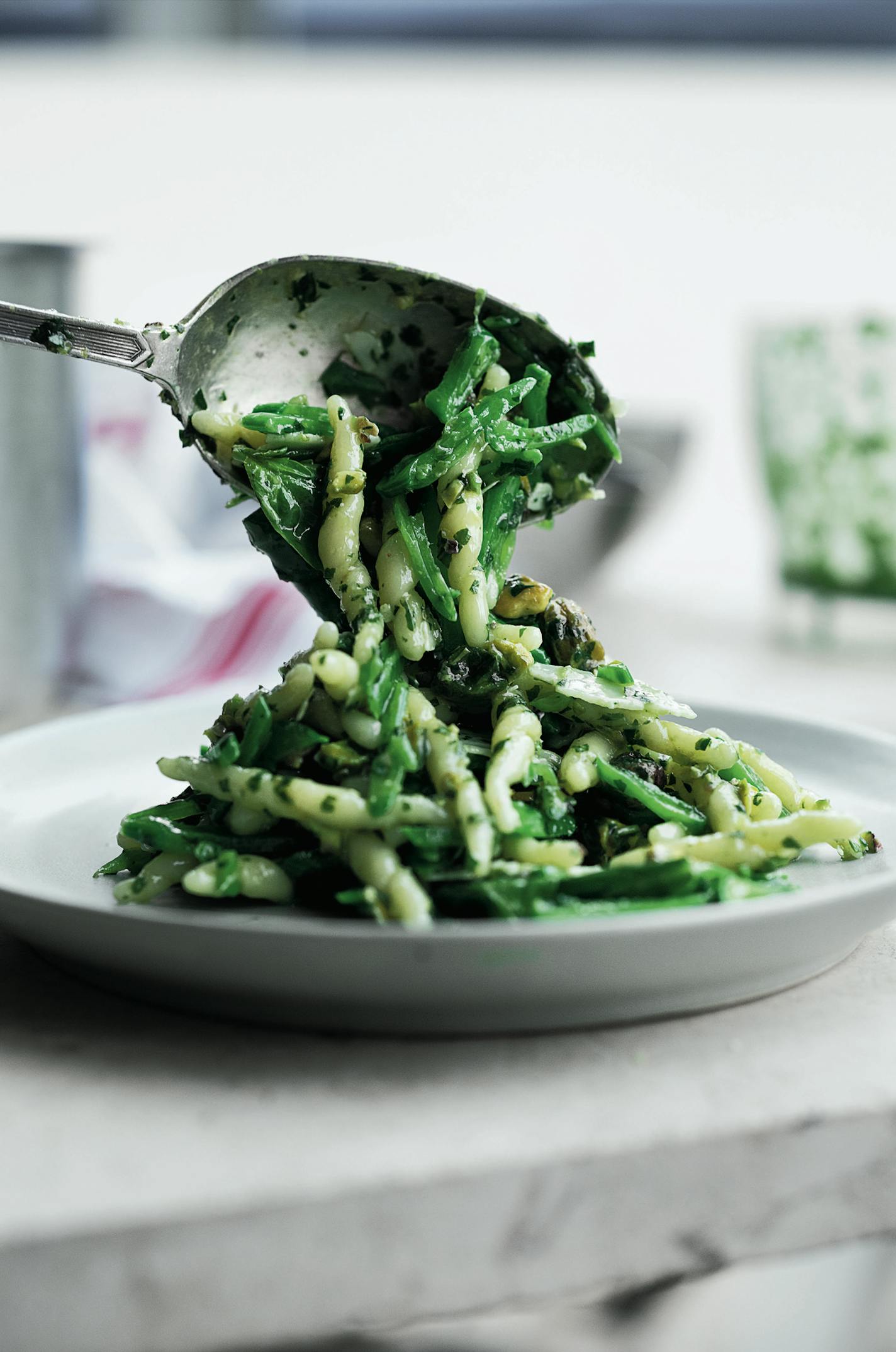 Pasta With Pecorino and Pistachios from "Ottolenghi Simple." Photo by Jonathan Lovekin