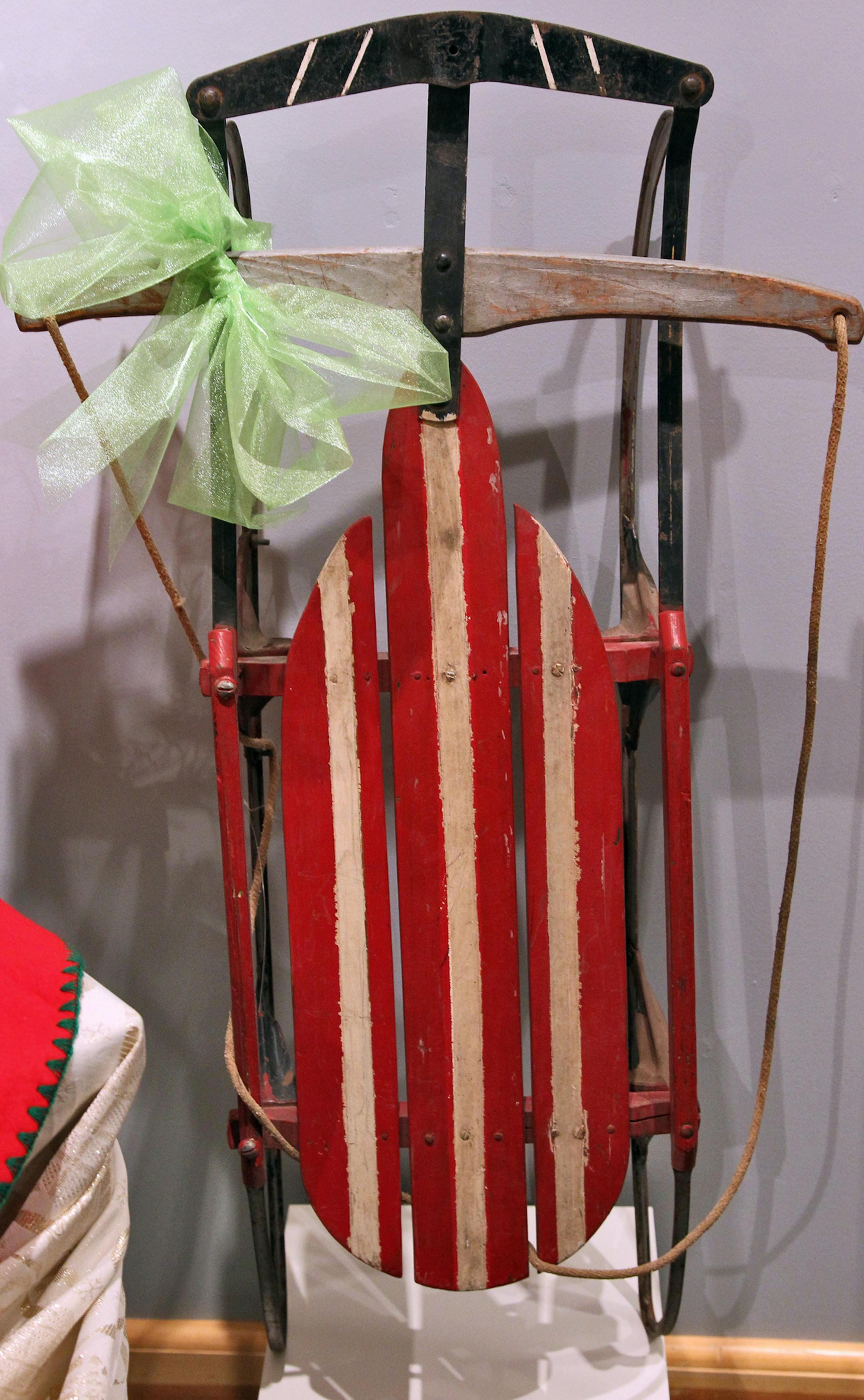 The Richfield Historical Society has decorated a room in their Richfield location with items the way Christmas would have looked in the 1950's. A steel-runnered snow sled. (MARLIN LEVISON/STARTRIBUNE(mlevison@startribune.com (cq -) ORG XMIT: MIN1212060006071056