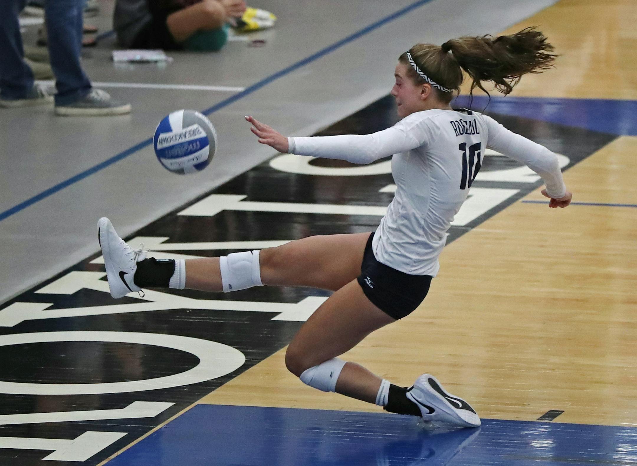 Rosemount defensive specialist Marissa Hinkle will attend UCLA after graduating in the spring. ] Shari L. Gross &#xef; shari.gross@startribune.com Breakdown Side Out tournament matches involving top metro volleyball players. Seeking action art of Christine Graf of Edina and Marissa Hinkle of Rosemount.