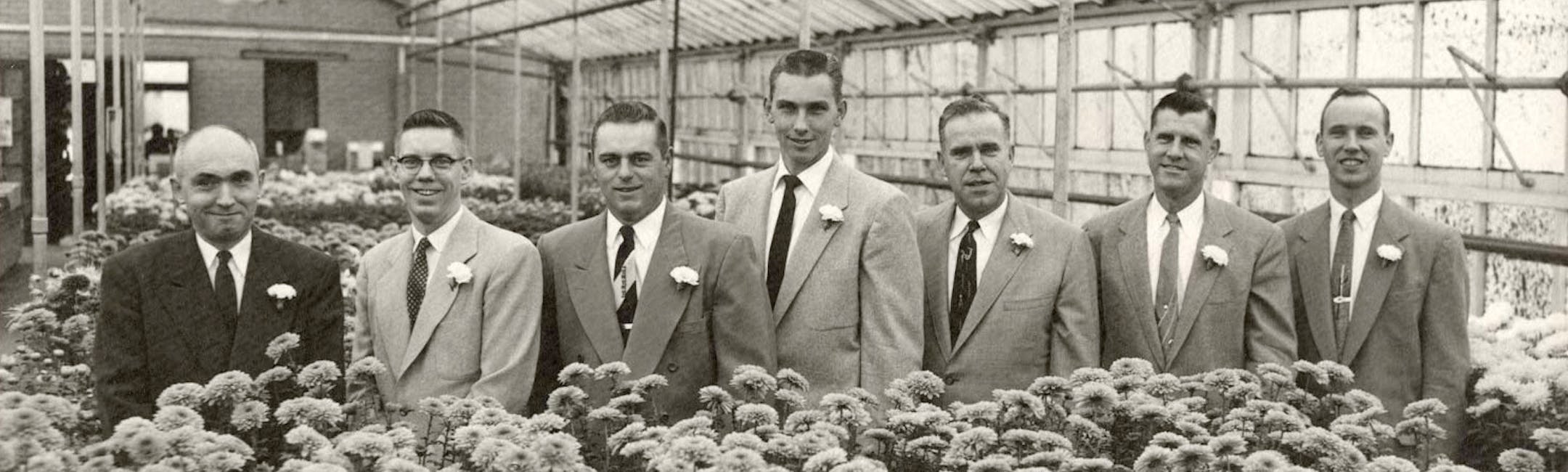 Bachman Third Generation: (from left) Art, Jr.; Harold; Larry; Carl; Ralph; Lloyd; and Stan.