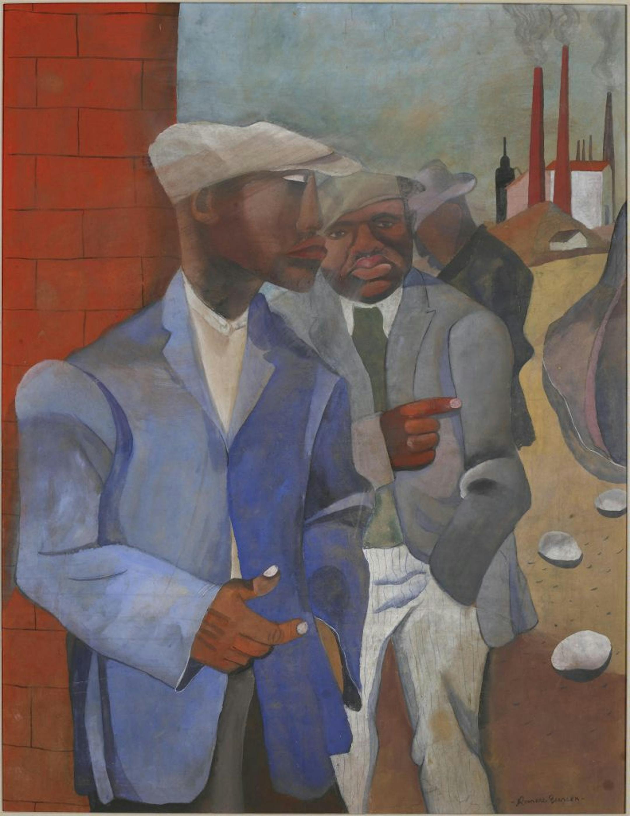 "Factory Worker" by Romare Bearden Romare Bearden
American, 1914-1988
Factory Workers, 1942
Gouache and casein on Kraft paper
The John R. Van Derlip Fund