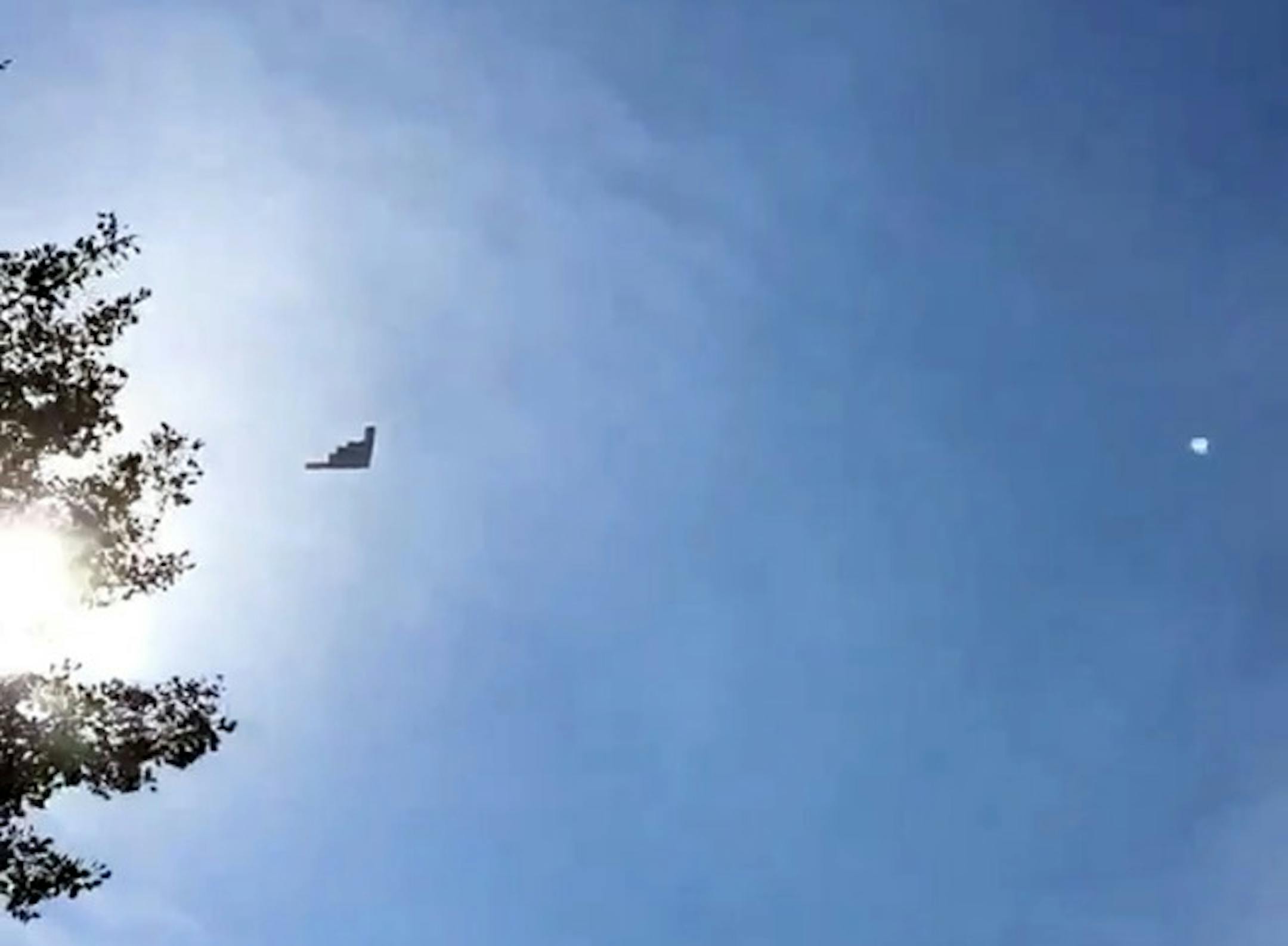 A B-2 stealth bomber made a training run over the Twin Cities on Wednesday, Sept. 16, 2015.