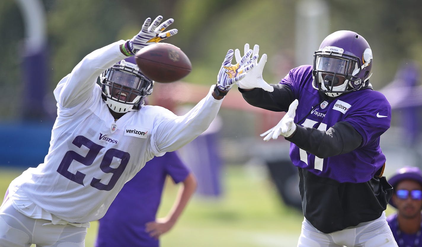 Vikings cornerback Xavier Rhodes' (29) new contract extension, which runs through 2022 and is worth a total of $78.126 million, includes $32.8 million in guaranteed money, according to NFLPA salary data.