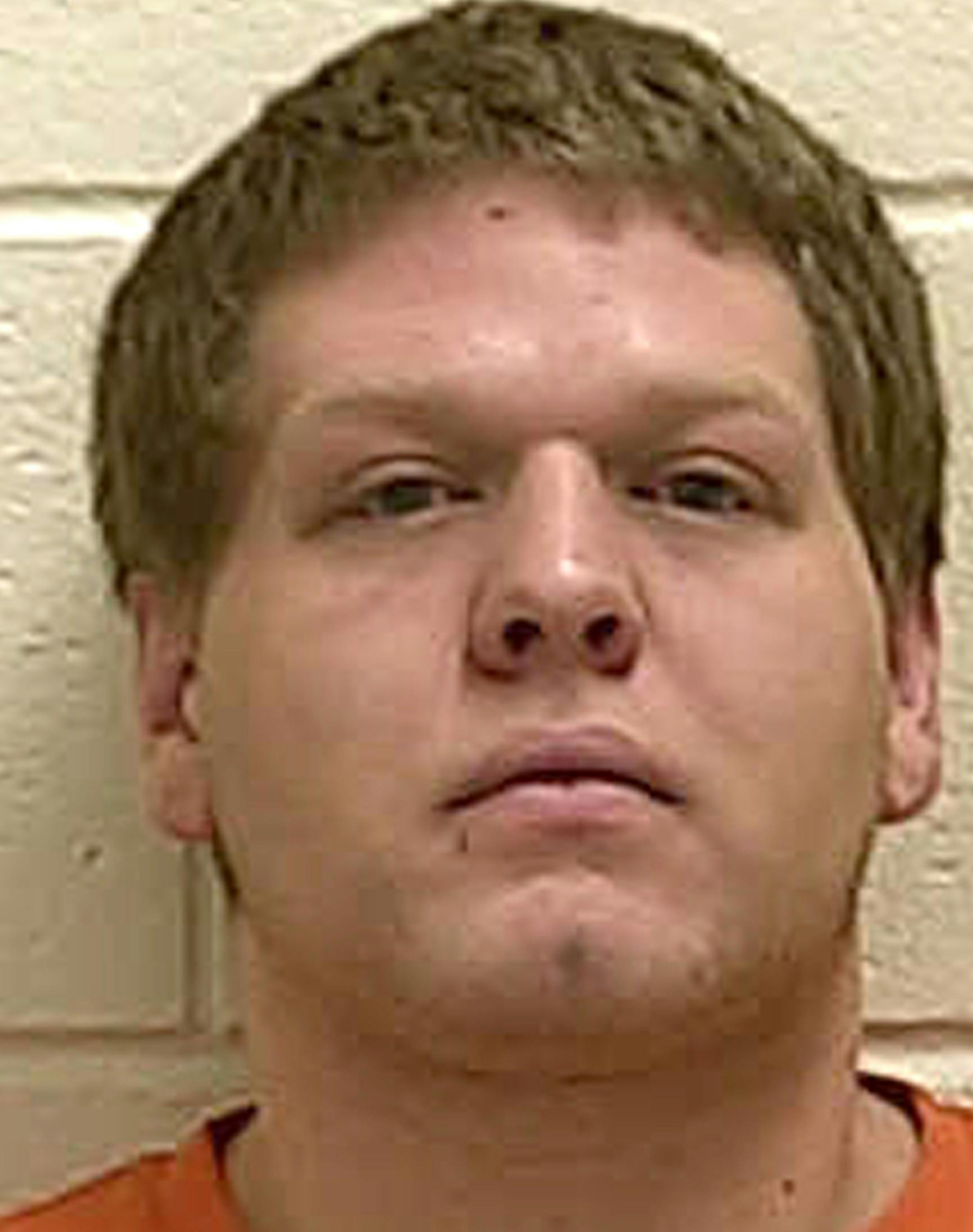 This undated photo provided by The Ford County Sheriff's Office in Paxton, Ill., shows Michael McWhorter. McWhorter, is one of three men charged in the bombing of a Minnesota mosque in 2017. They allegedly intended for the attack to scare Muslims into leaving the U.S. McWhorter, Joe Morris and purported ringleader Michael Hari, are accused of traveling from rural Clarence, Ill., to carry out the pipe-bomb assault on the Dar Al-Farooq Islamic Center in Bloomington, Minn. (Ford County Sheriff's Of