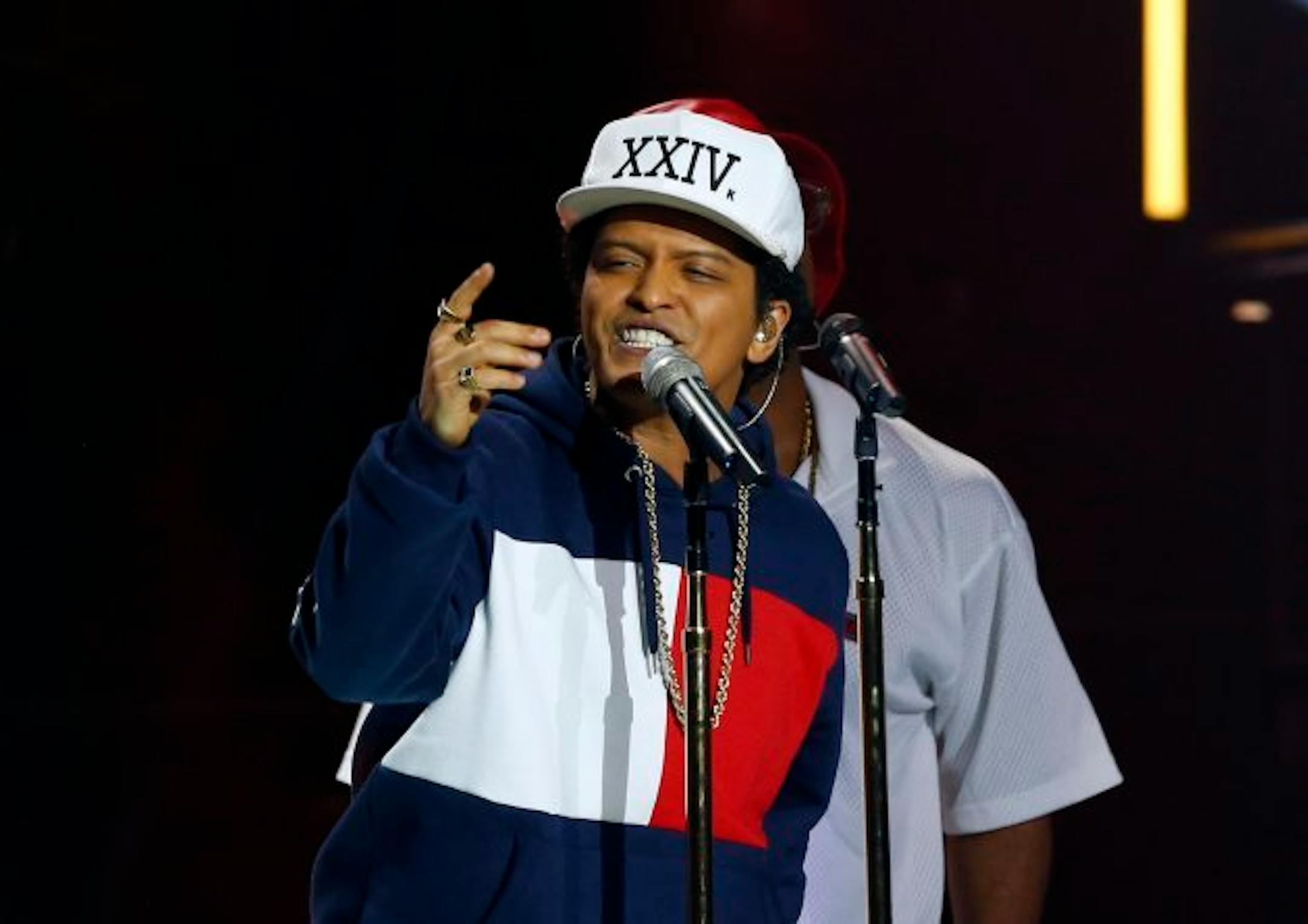 Bruno Mars performed at the MTV European Music Awards earlier this month to tout his new album, "24K Magic." / (AP Photo/Peter Dejong)