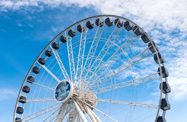 Save Ferris: The new 195-foot Centennial Wheel at Chicago&#x2019;s Navy Pier has 42 air-conditioned gondolas that seat eight people each.