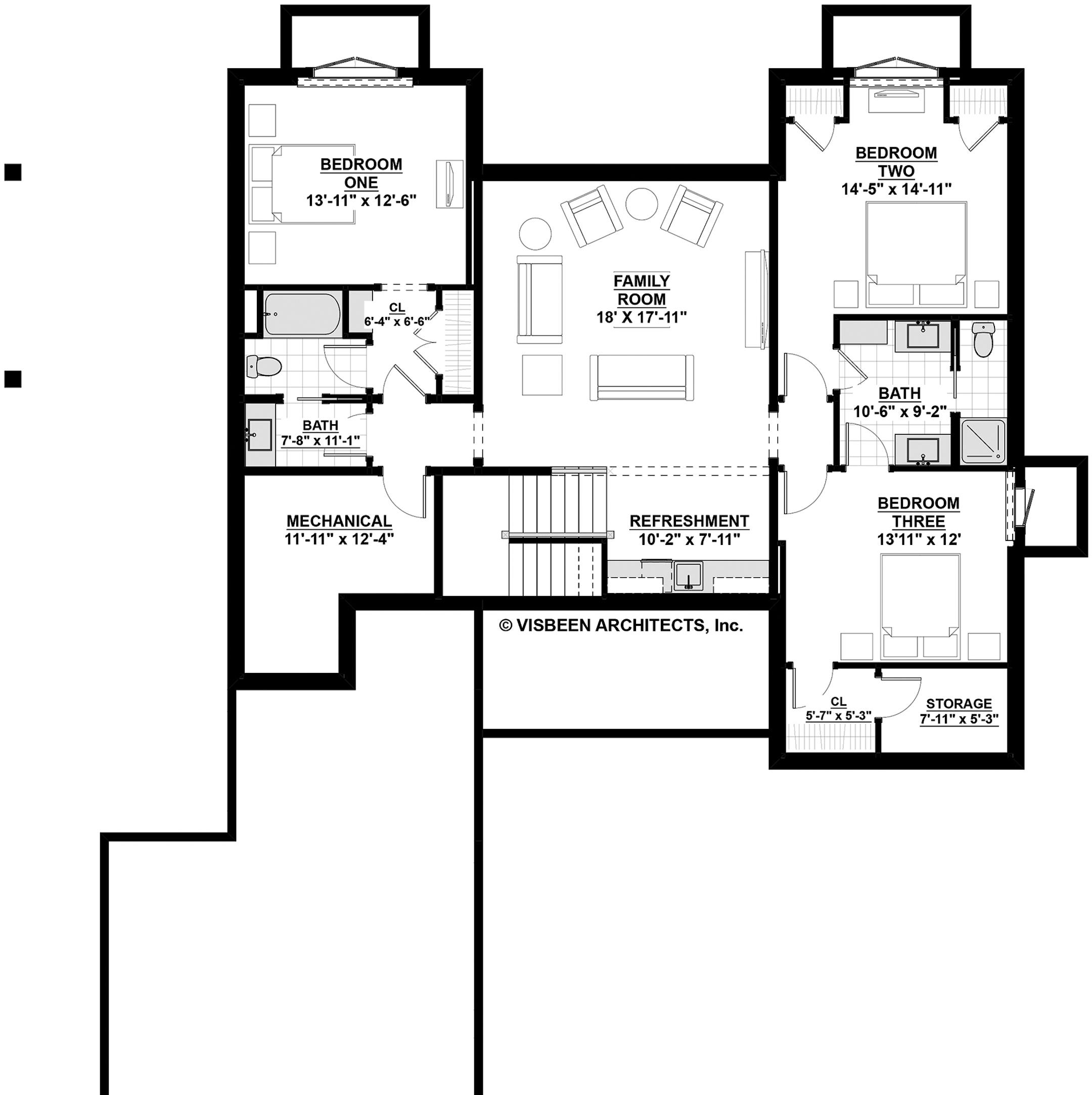 Home plan: New-fashioned farmhouse has lower-level family room