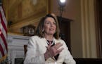 Speaker of the House Nancy Pelosi, D-Calif., speaks during an interview with The Associated Press in her office at the Capitol in Washington, Wednesda