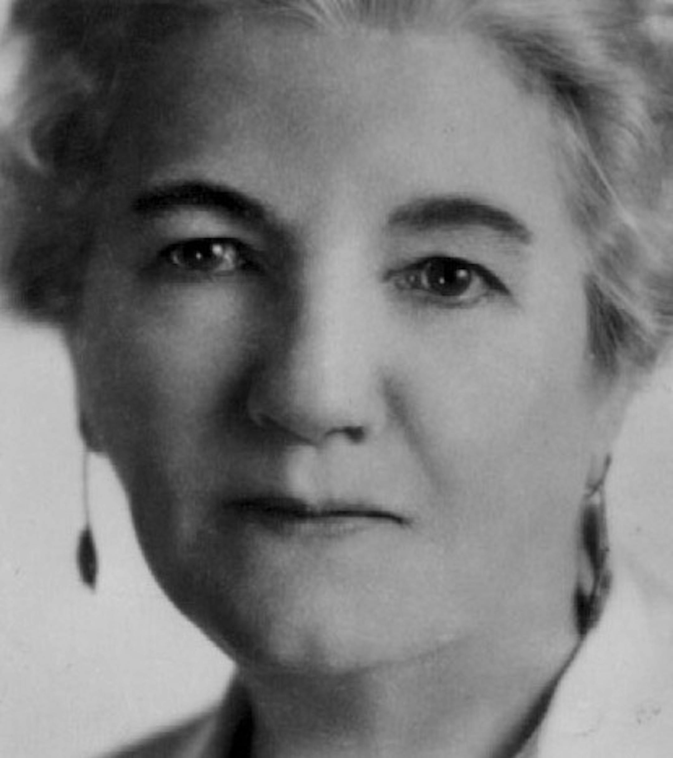 a portrait of Laura Ingalls Wilder, author, taken in the 1950's.%%