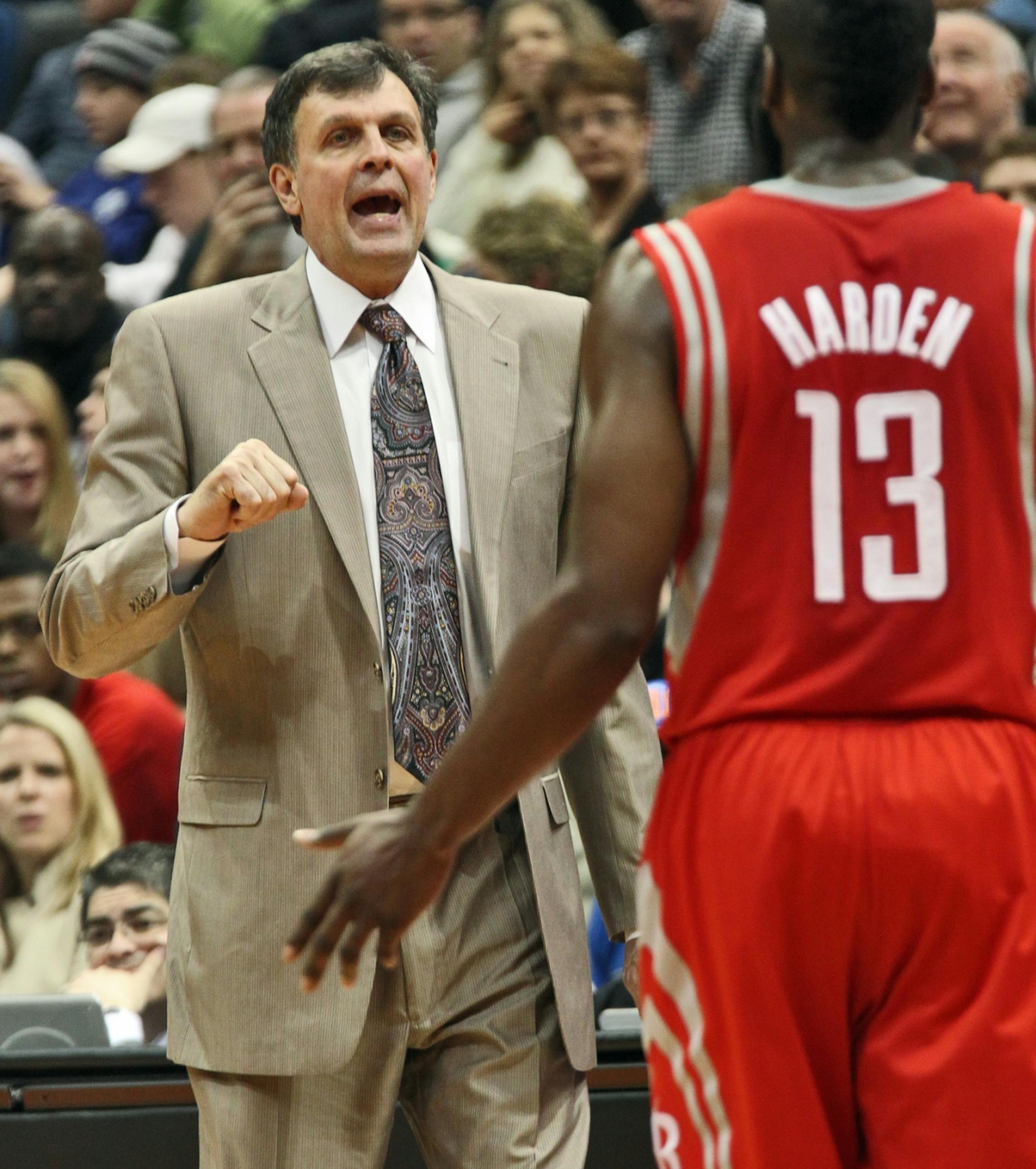 Rockets coach Kevin McHale (left, with James Harden) missed a month of the season to be with his dying daughter. He returned Dec. 10, and the Rockets have won seven of nine since.