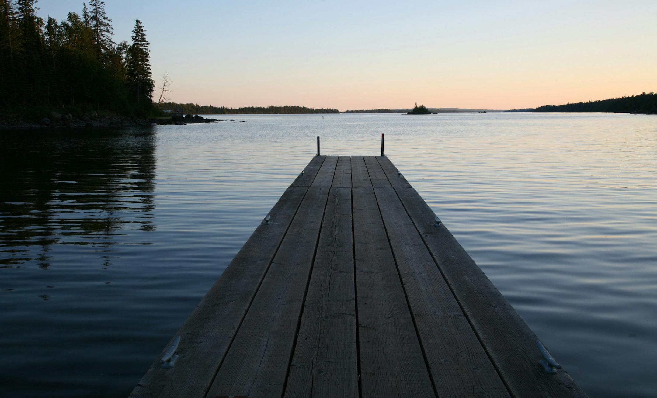 Dock at Rock Harbor, east end of Isle Royale.