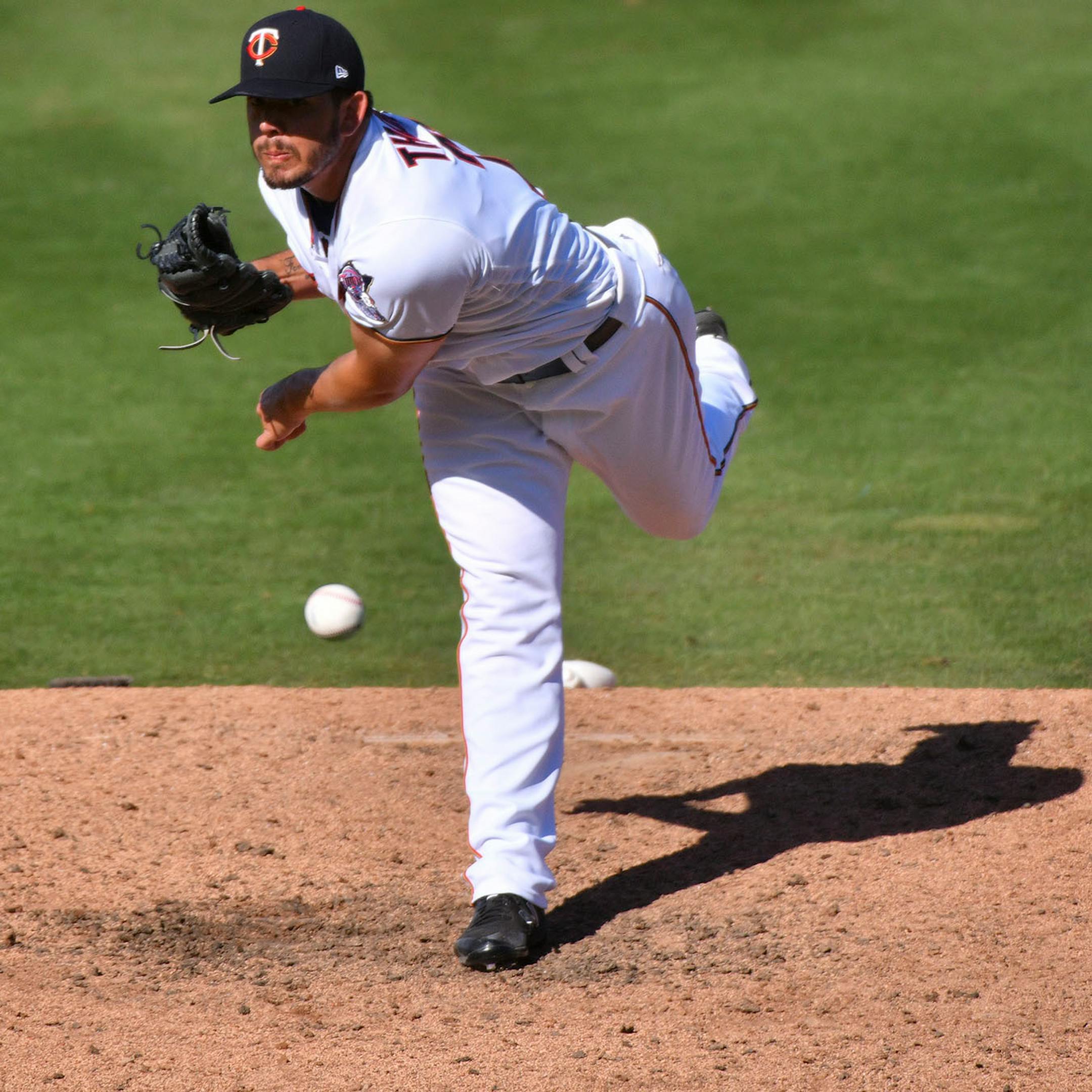 Twins pitcher Lewis Thorpe (71) pitched in the seventh inning.