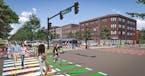 Renderings of proposal to turn Interstate 94 between the downtowns of Minneapolis and St. Paul into a boulevard.