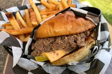 The “Maid Rite” at Dakota Junction in Mound is an affectionate tribute to that Iowa culinary classic, the loose-meat sandwich.