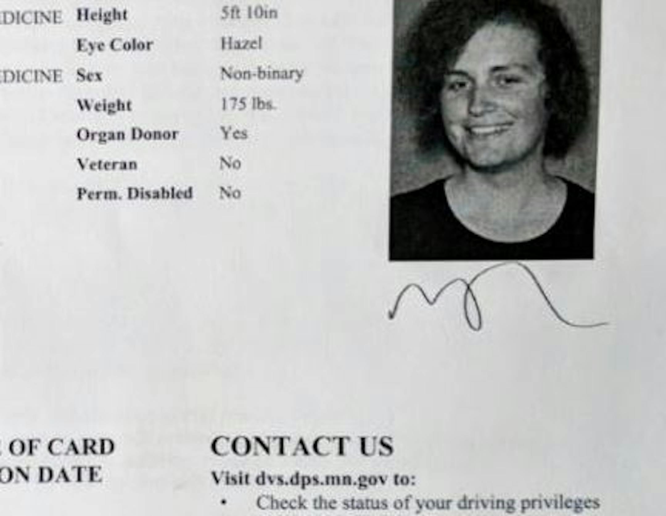 M.J. Zappa selected "non-binary" for gender when applying to renew his driver's license Monday.