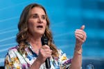 Melinda French Gates speaks at the forum Empowering Women as Entrepreneurs and Leaders during the World Bank/IMF Spring Meetings at the International 