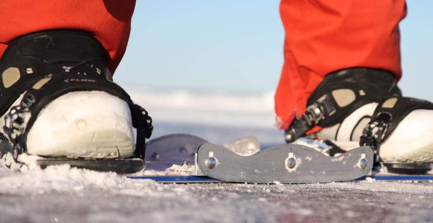 An item called a Switchblade helps snow-kiters hold the edge on ice.