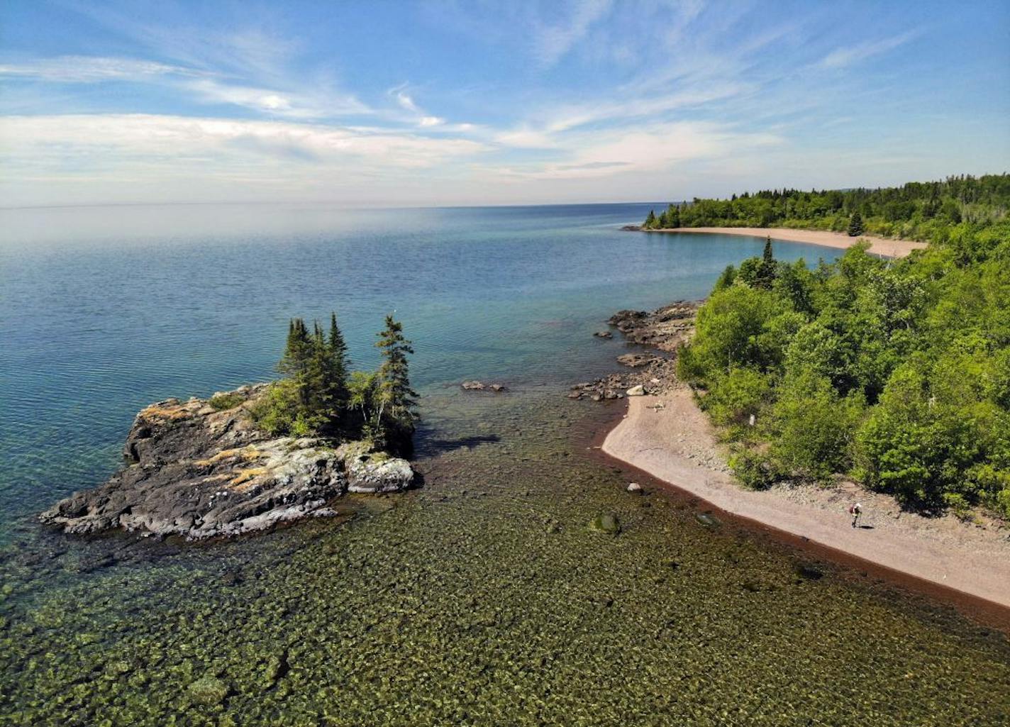 The Cakewalk trail north of Grand Marais is the only section of trail that runs along the shore of Lake Superior outside of the Duluth Lake Walk.